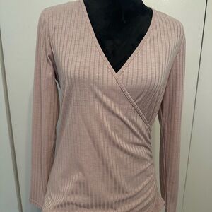 Nine West Blush Ribbed Wrap Tunic